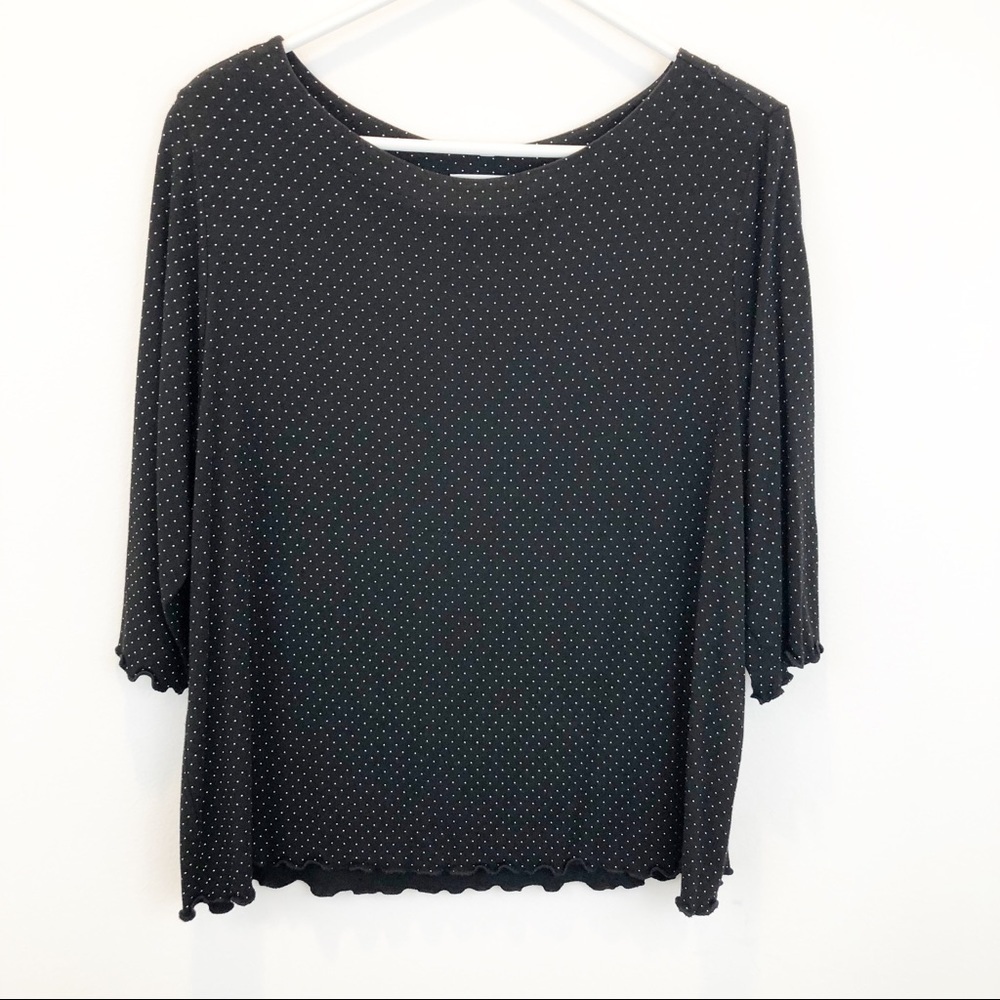 Liz Claiborne plus size 3/4 sleeve polka dot top size 1X